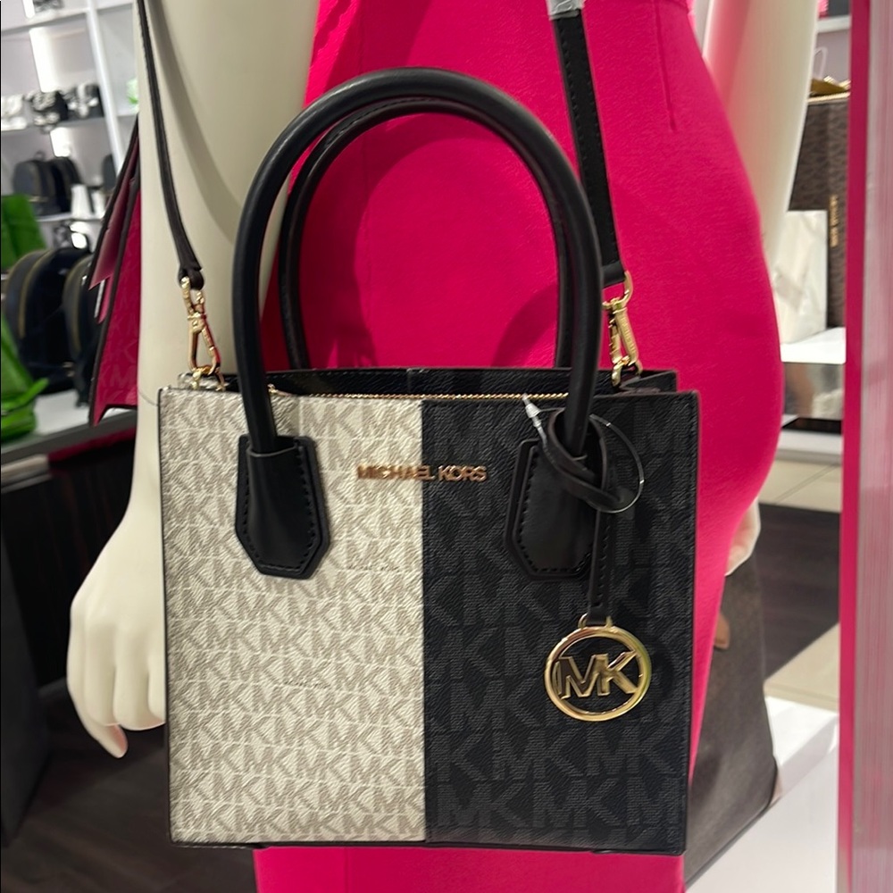 Michael Kors Mercer Medium Two-Tone Logo Crossbody Bag
Black Multi